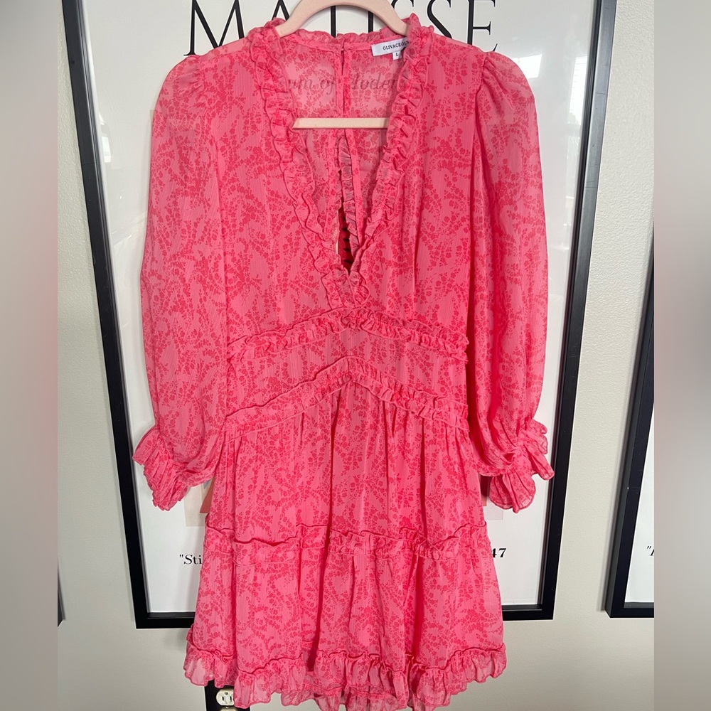 Outraceous floral pink long sleeve dress